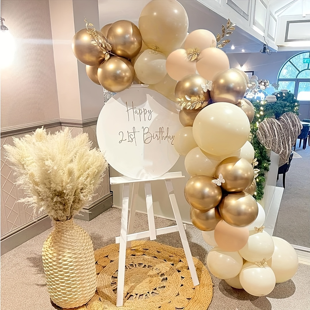 Metallic Gold and White Party Streamers Backdrop