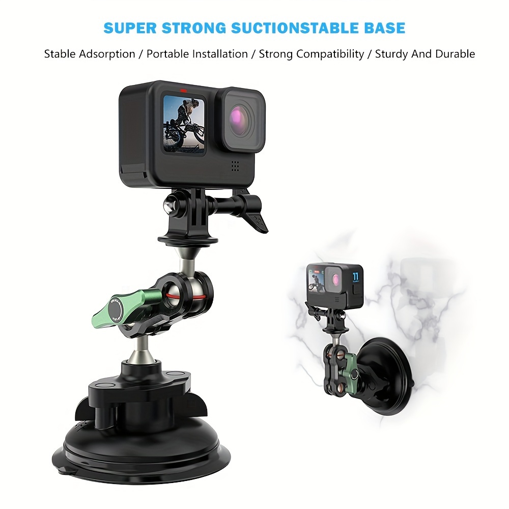 Support Ventouse Voiture avec Vis 1/4 pour DJI Osmo Action / GoPro