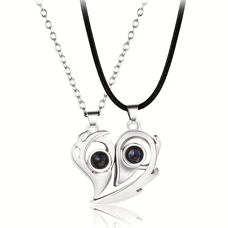 Magnetic Heart Couple Necklaces For Men And Women - Temu