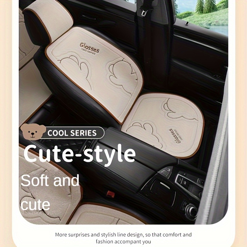 Universal Cotton Linen Car Seat Cushion Front Rear Seat Lined Pad
