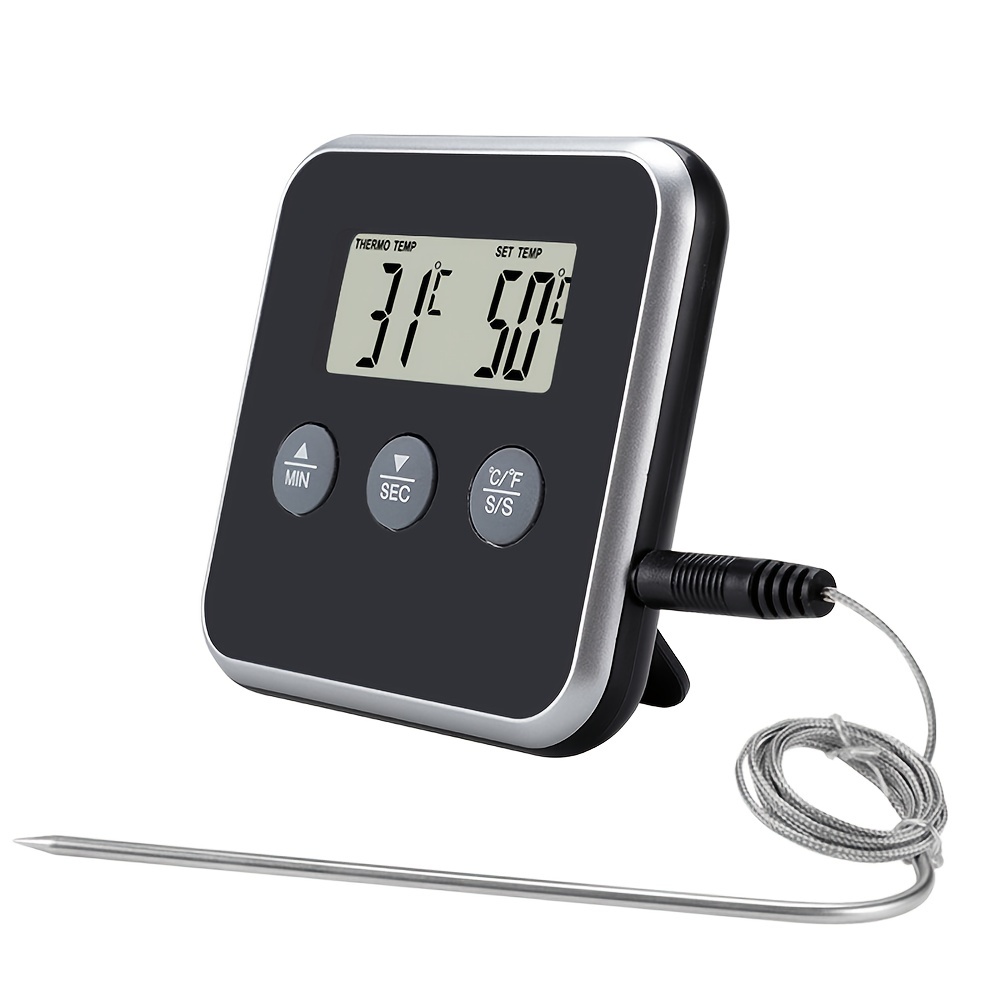 Digital Food Thermometer Temperature Meter Timer Meat Probe For