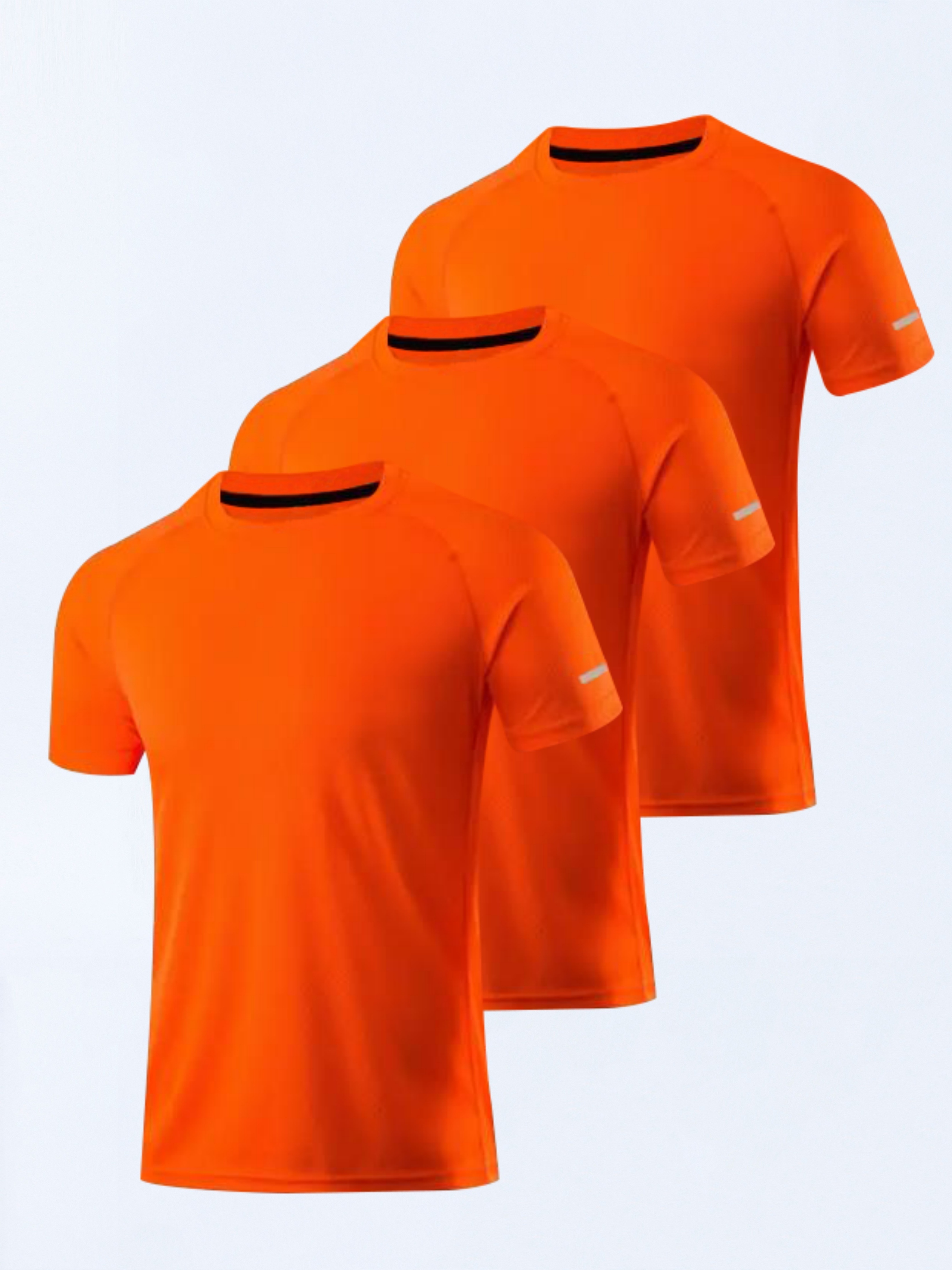 Camisetas Deportivas Informales Color Sólido Camisetas Manga - Temu