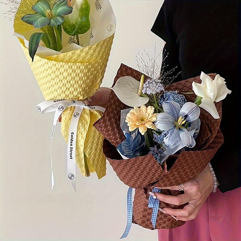 Three-dimensional embossed flower wrapping paper bouquet wrapping