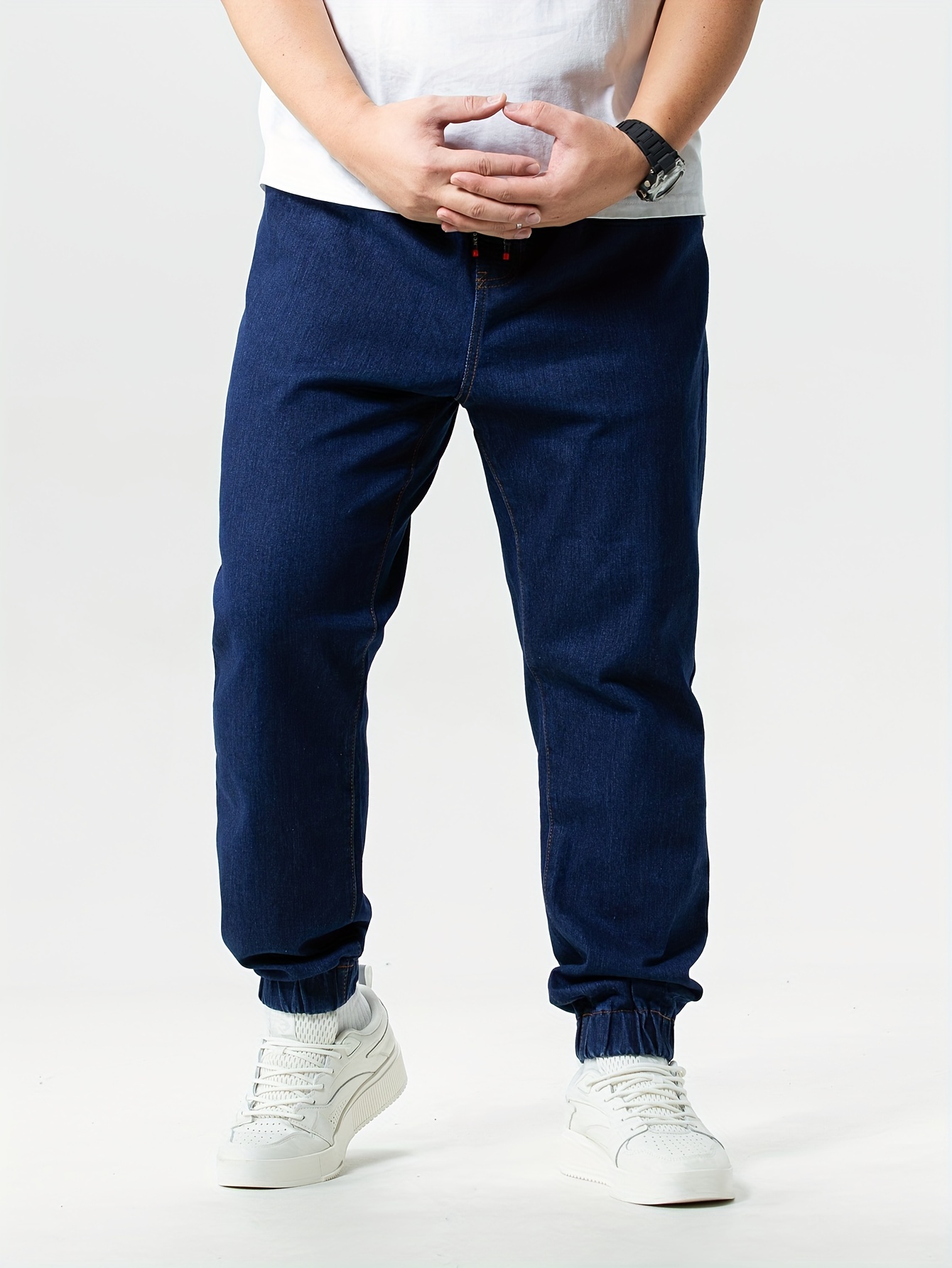 Pantalones jean/Vaqueros jogger de algodón holgados para hombre