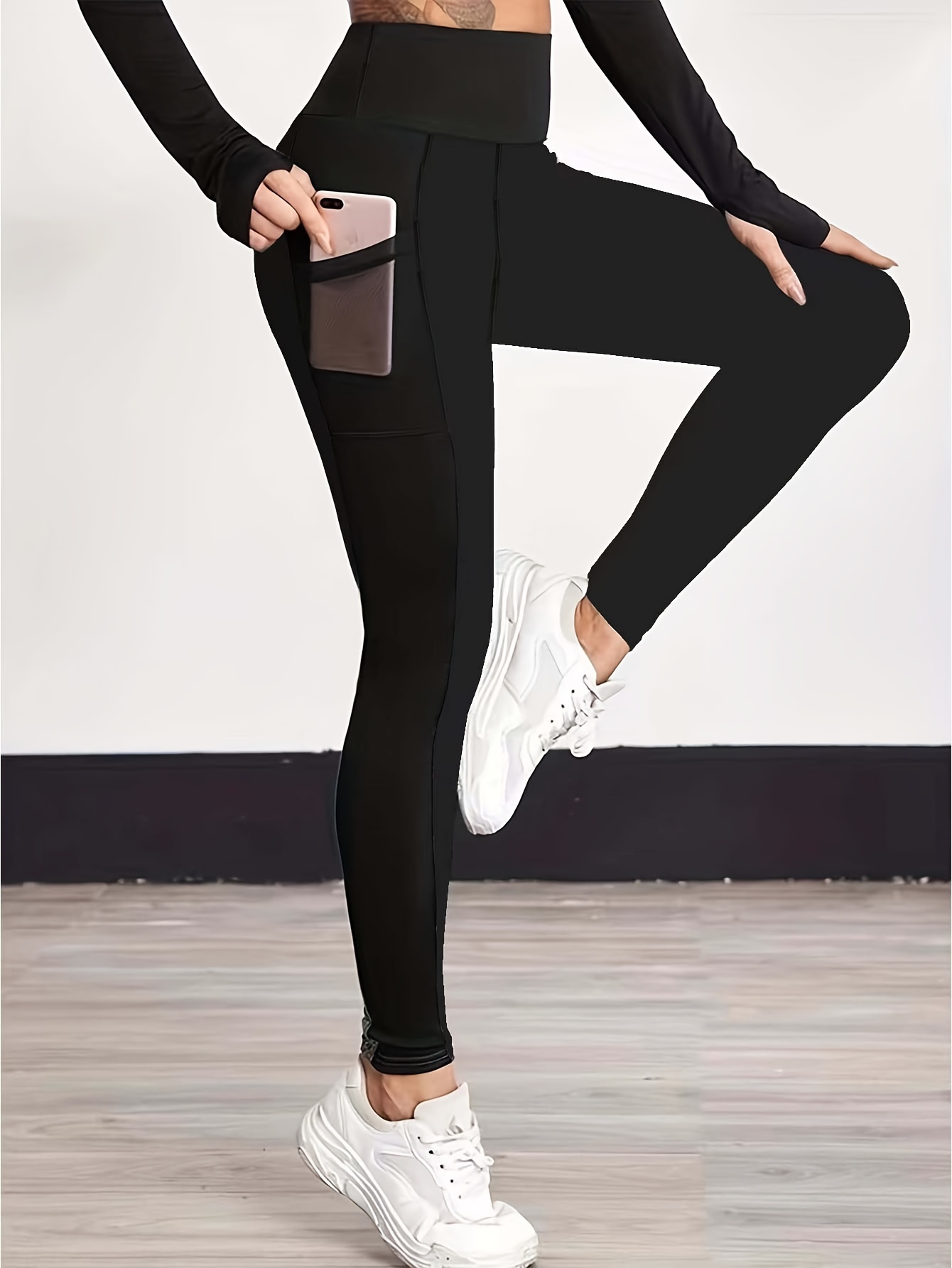 Plus Size Sports Leggings Women's Plus Colorblock Leaf Print - Temu