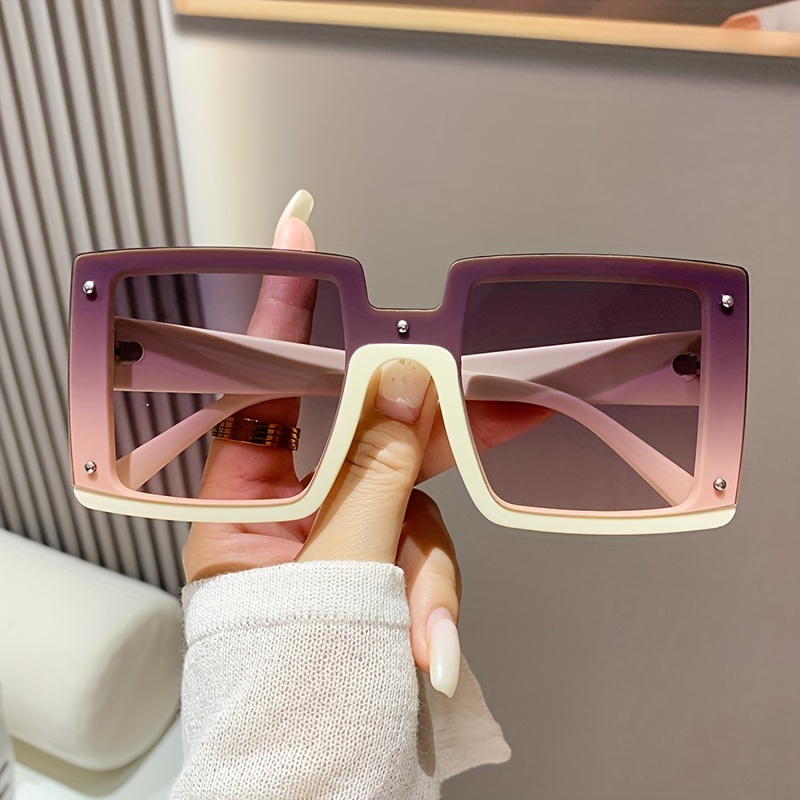 Oversized Square Fashion Sunglasses For Women Men Y2k Casual Gradient  Glasses For Beach Party Holiday Accessories, Uv400 - Temu France