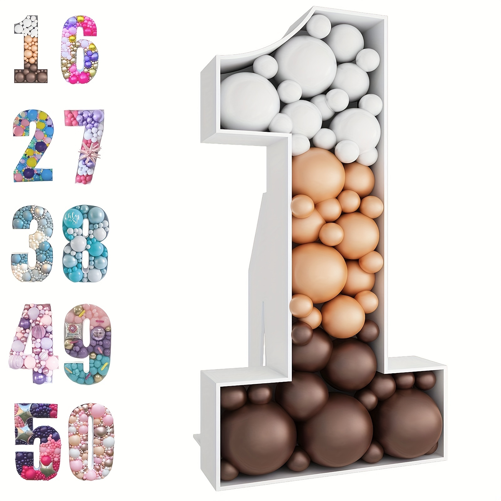 5FT Mosaic Number for Balloons, Giant Mosaic Balloon Frame for Party Decor,  Marquee Light up Number, Large Cardboard Number Letters for Birthday Party  decoration, Balloon Art Kits Number Balloon 2 