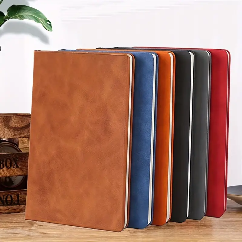 A5 Notebook Business Notebook Soft Faux Leather Notepad 200 - Temu