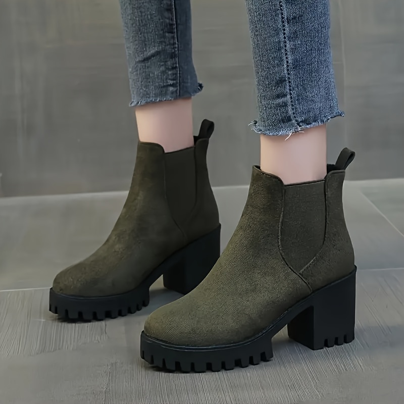 Green suede clearance boots women's shoes