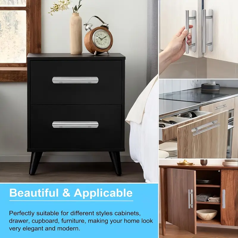 4-Pack Self-Stick Drawer Handles - No Drill Push Pull Handles For Cabinets, Glass Doors & Furniture