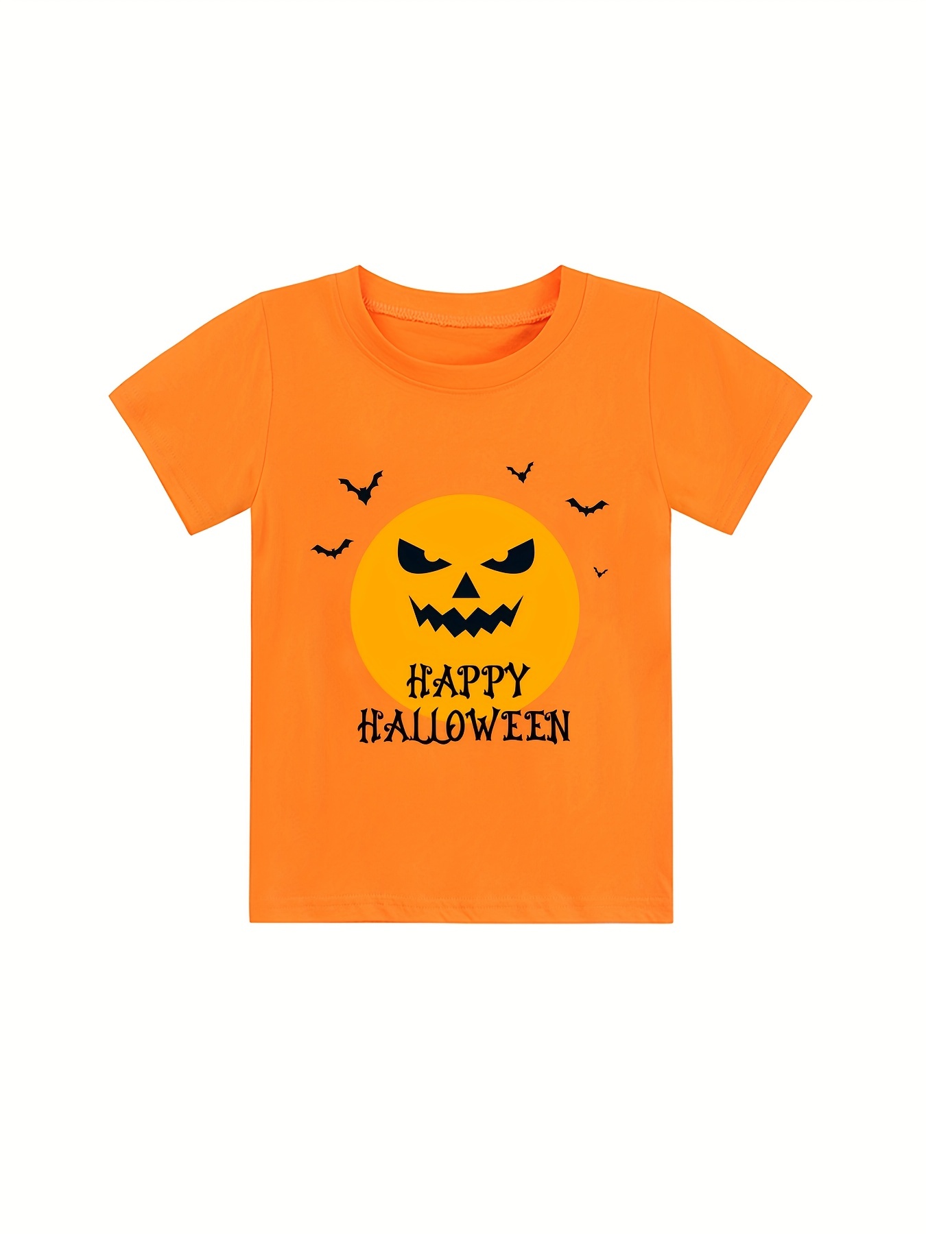 Happy Halloween Print T Shirt Tees For Kids Boys Casual Short