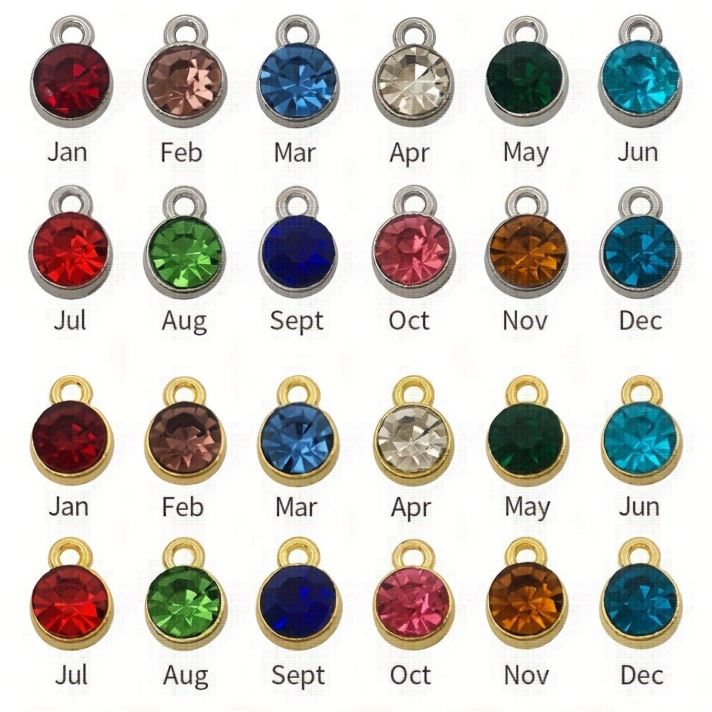 Crystal Birthstone Pendants With Open Jump Ring