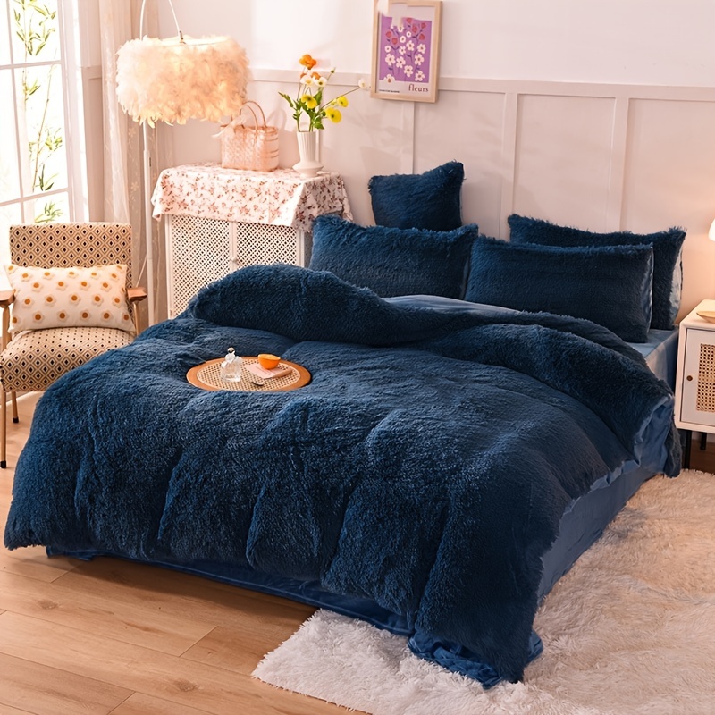 Fuzzy blue online comforter