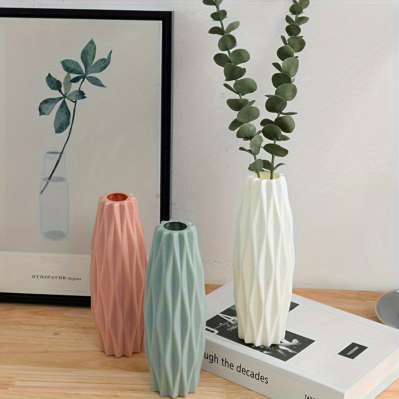 Nordic white ceramic decoration dry flower vase simulation flower home  living room flower arrangement decoration flower device d