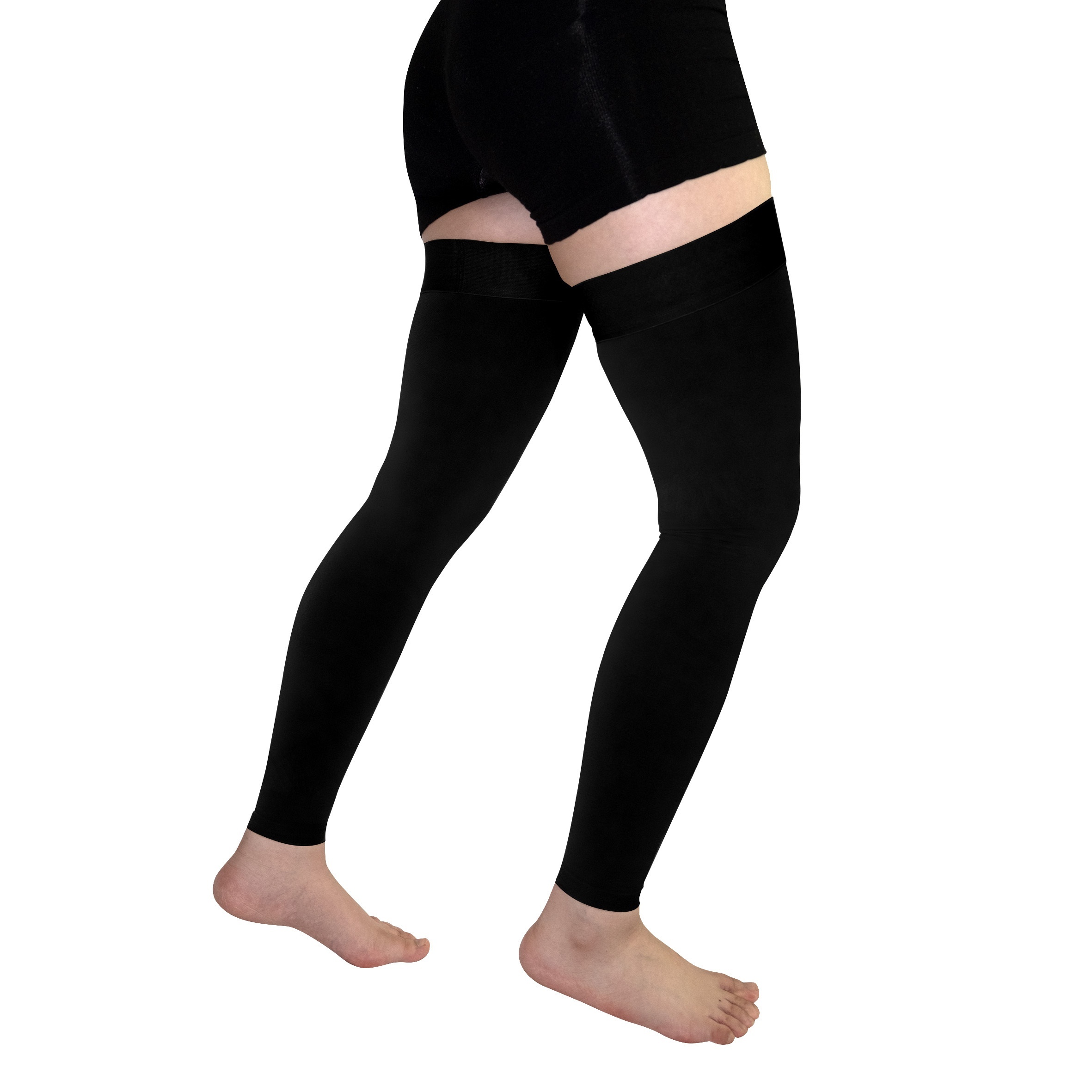 Ztl Thigh High Compression Stockings Women Men, 30-40 mmHg, Footless