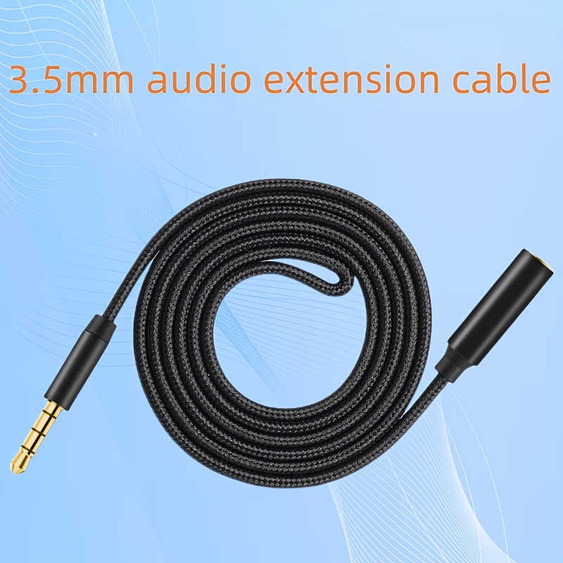 Cable auxiliar de 0.138 in Adaptador de audio estéreo para coche, cable de  audio auxiliar para altavoz, color azul plano compatible con Xiaomi Redmi