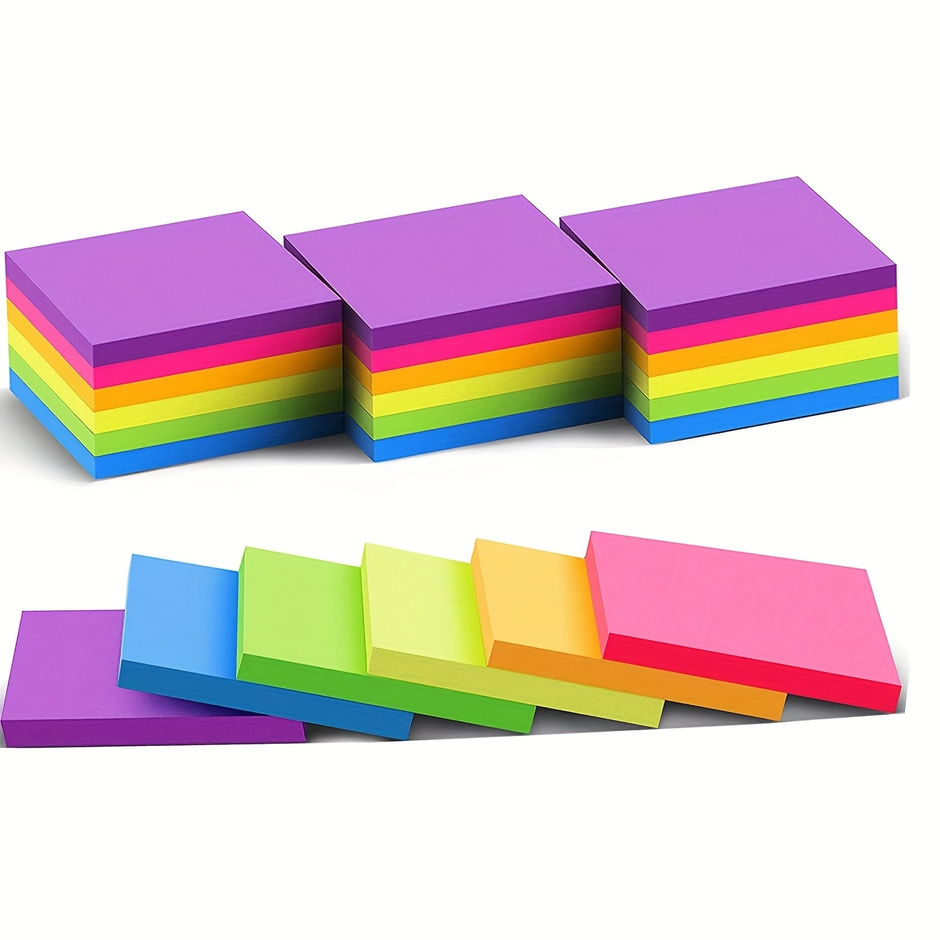 

Fluorescent Sticky Notes Paper Colored Memo Pad Student Memo Notepad Office Supplies Sticky Notes 6 Fluorescent Sticky Notes