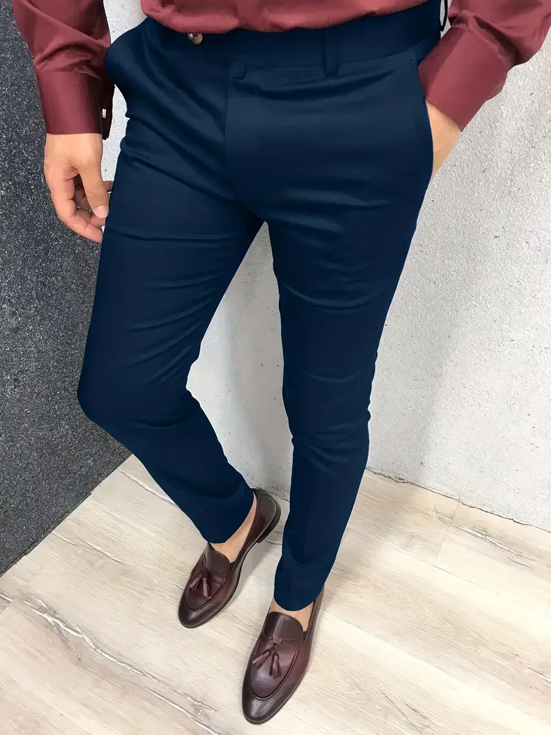 men’s slim fit dress trousers