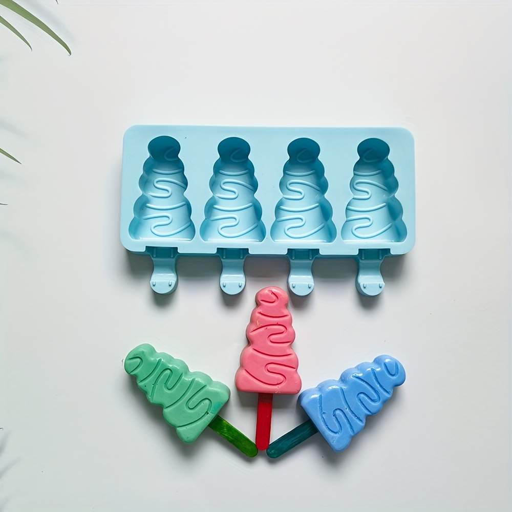 Popsicle Mold, Creative Popsicle Mold, Silicone Popsicle Mold, Christmas Tree  Ice Cream Mold, Frozen Ice Cube Box, Household Popsicle Mold, Safety Jelly  Mold, Kitchen Stuff, Kitchen Accessaries, Summer Party Supplies, Christmas  Supplies 