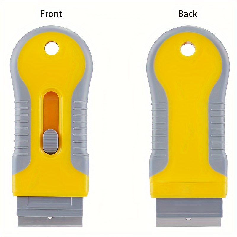 1pc Yellow Plastic Scraper Automotive Glue Removal Tool, Glass