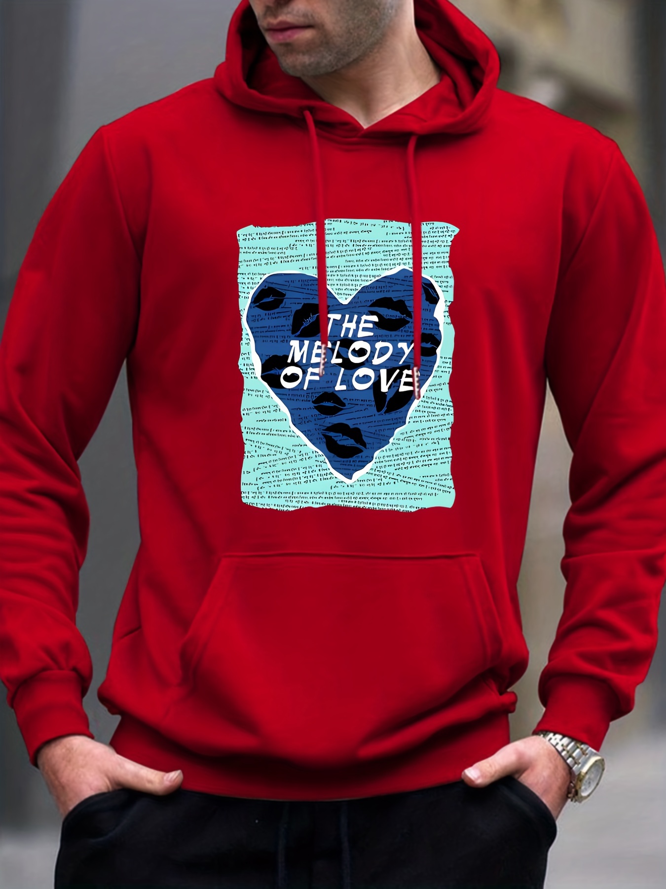 Love Heart Print Hoodie, Cool Hoodies For Men, Men's Casual Graphic Design Pullover  Hooded Sweatshirt With Kangaroo Pocket Streetwear For Winter Fall, As Gifts  - Temu Belgium