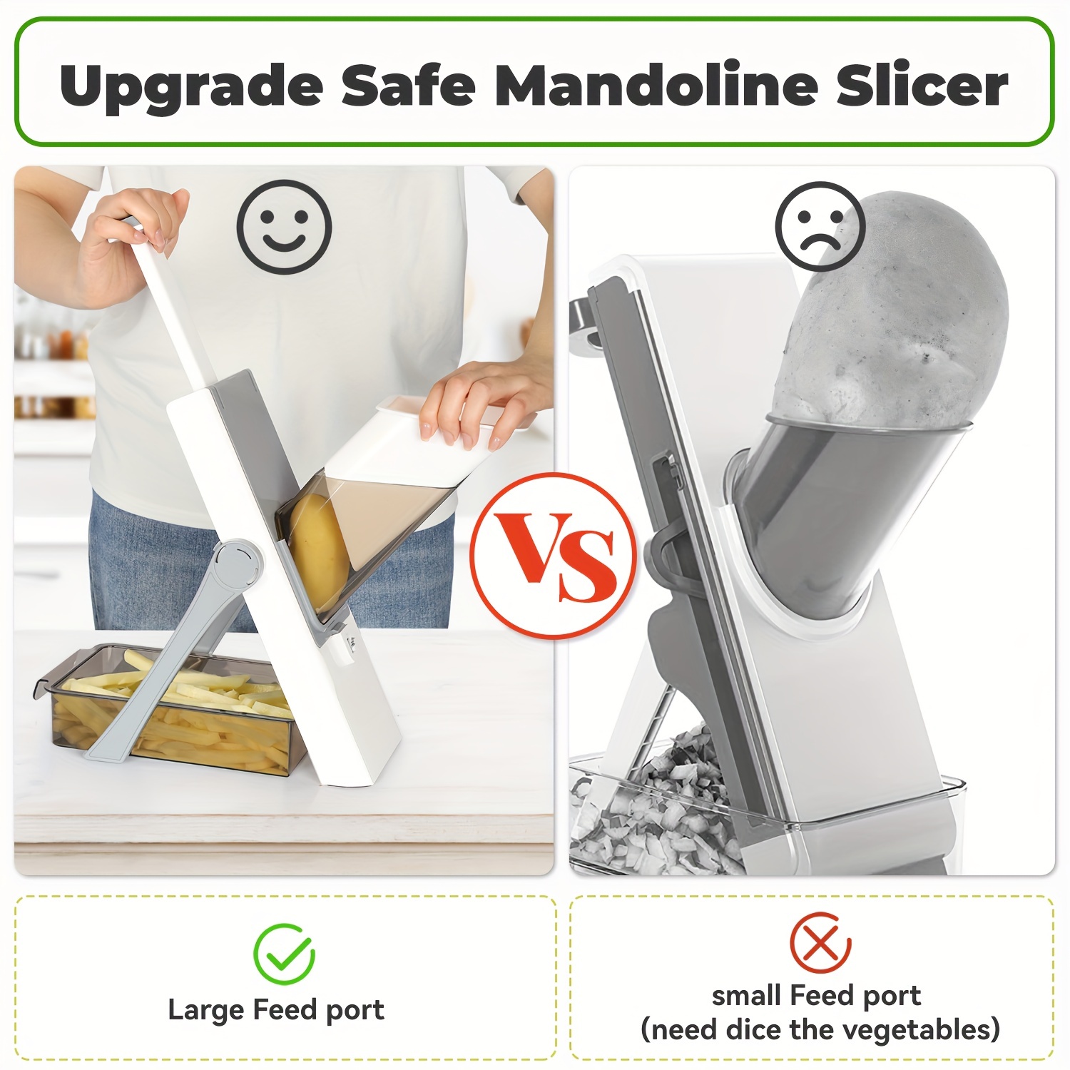 1 Pc Upgrade Safe Mandoline Slicer 5 in 1 Vegetable Chopper