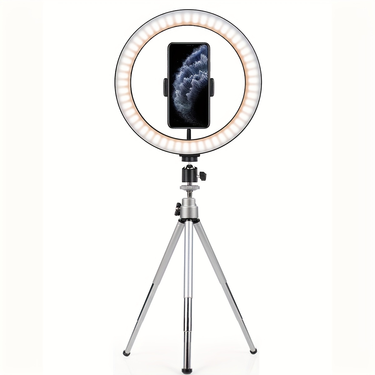  Anillo de luz para selfie de 10 pulgadas con soporte de trípode  y soporte para teléfono celular, anillo de luz LED con luz de anillo remota  regulable para reuniones de Zoom