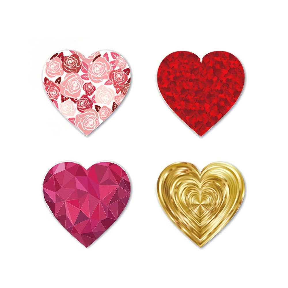 Sparkle Heart Stickers Red Love Scrapbooking Adhesive Stickers For  Valentine's Day Wedding Decor Stationery Sticker - Temu