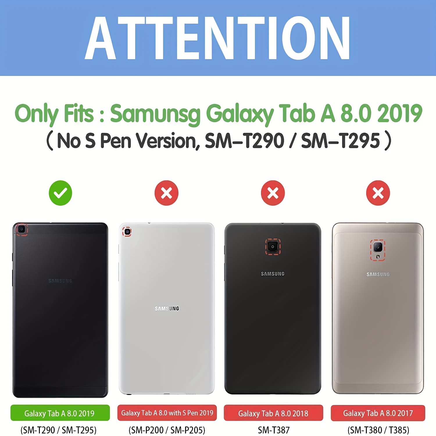 8 Original For Samsung Galaxy Tab A 8.0 2019 T290 T295 SM-T290 SM