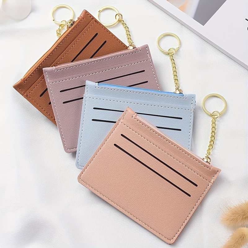 Minimalist Leather Keychain Card Wallet