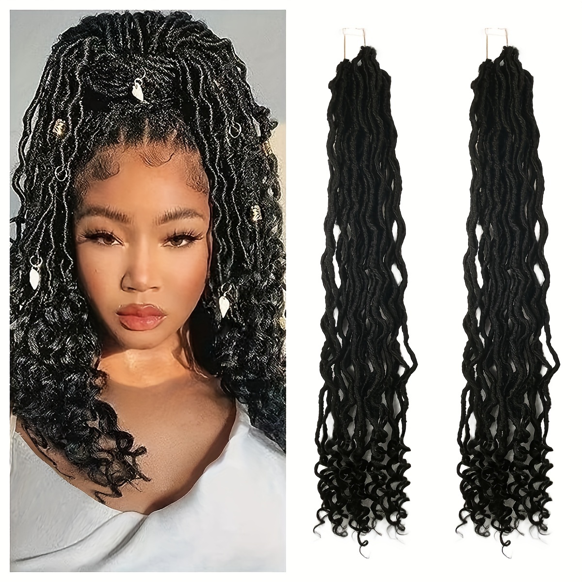 Goddess Box Braids Crochet Hair - 20 Inch 7 Packs - Natural Black