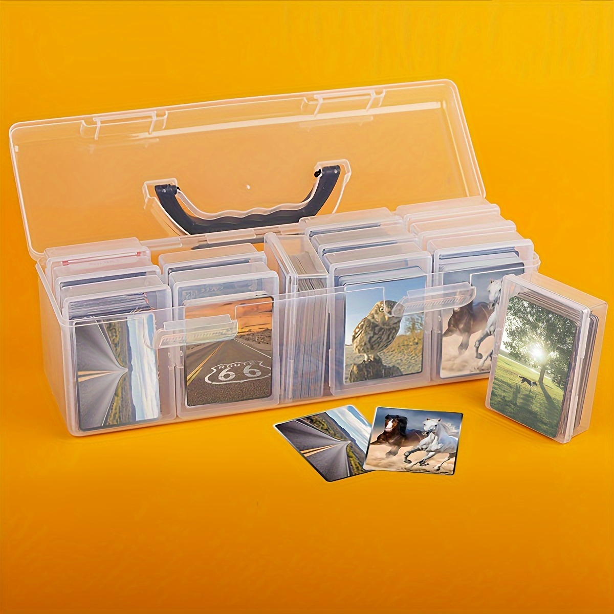 4x6 Inch Desktop File Greeting Card File Classification Organize  Transparent Plastic Storage Box Photo Storage Plastic Box - AliExpress