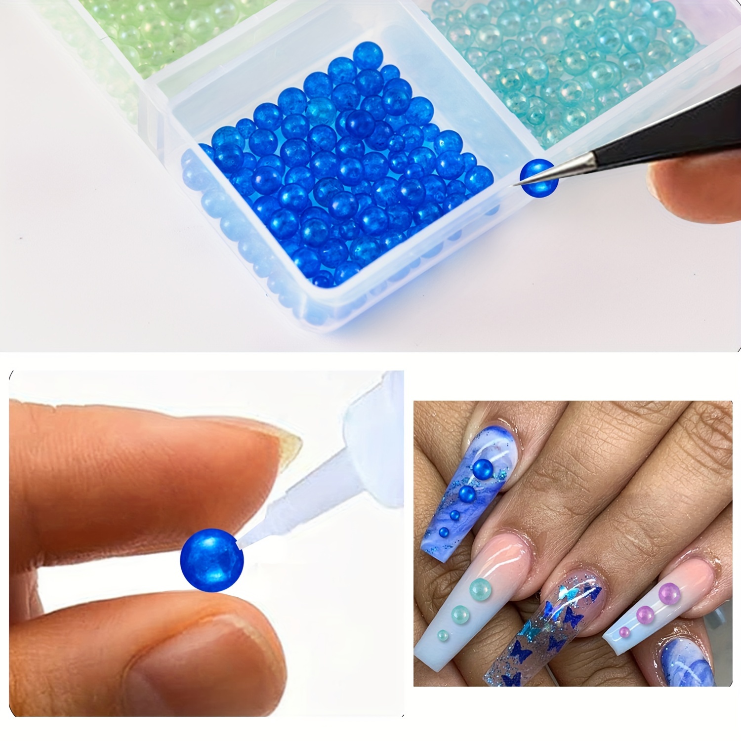 Rhinestones Flatback Round Crystal Glass Rhinestones Gems for Crafts Nail Face Art Clothes Shoes Bags DIY - Light Blue
