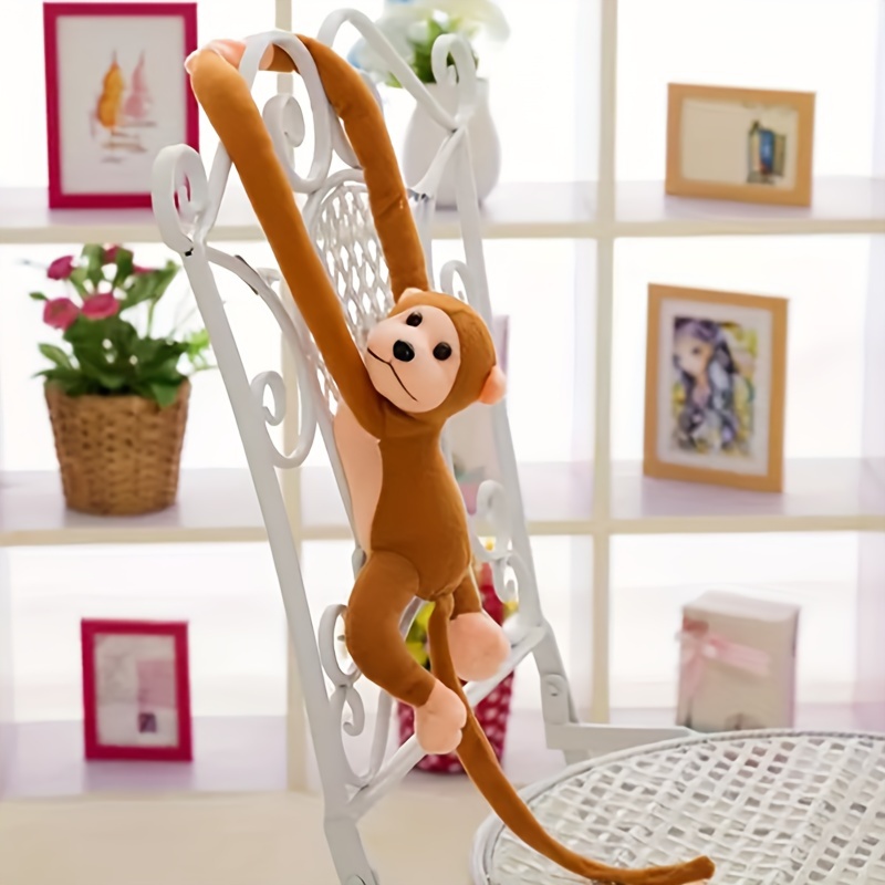 Forest & Twelfth Mono de peluche de mono de brazo largo de 19 pulgadas con  accesorios de gancho y bucle en los brazos, peluche de mono de peluche para