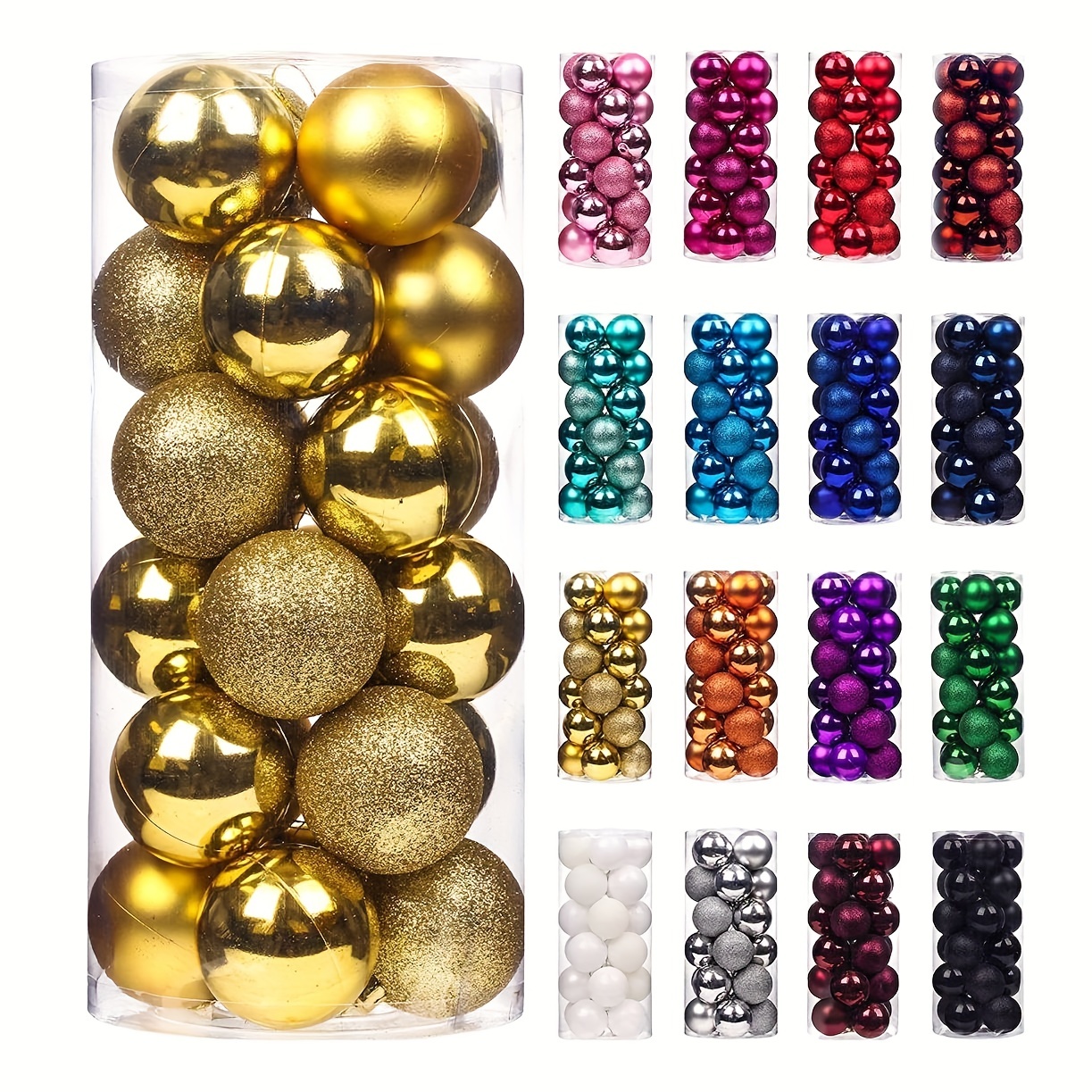 24pcs christmas balls ornaments for xmas christmas tree shatterproof christmas tree decorations hanging ball for holiday wedding party decoration 3cm 2