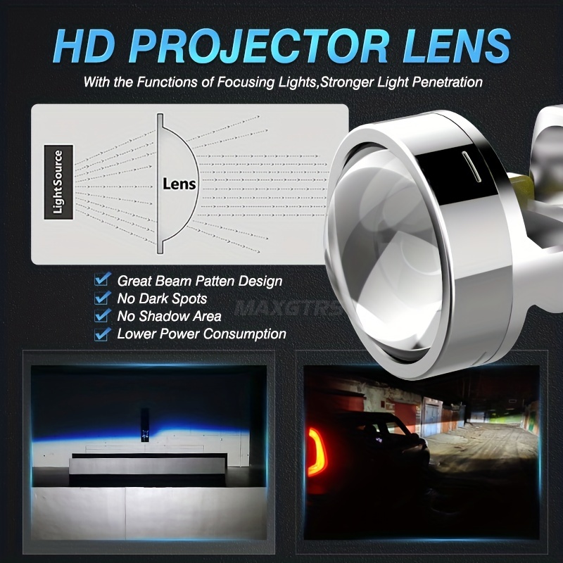Auto Canbus Led Headlight Bulbs Mini Lens Projector H4 H7 - Temu