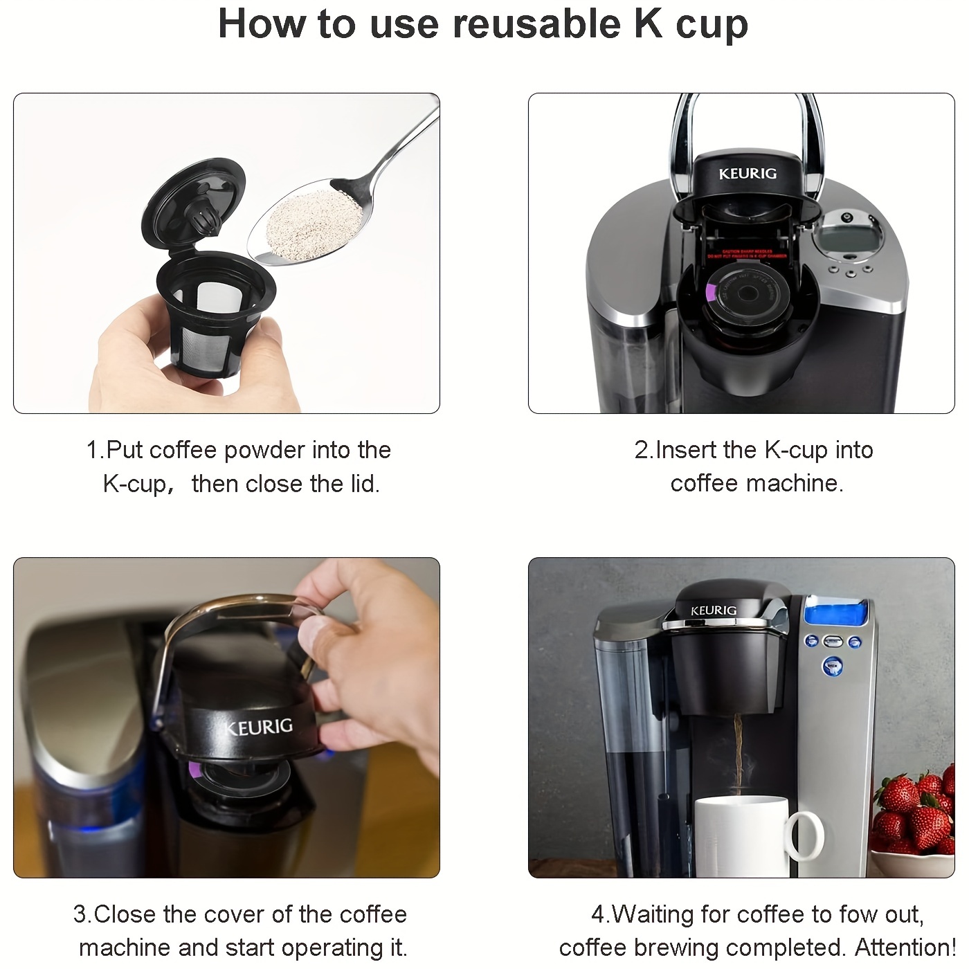 3 filtros de cápsulas de café reutilizables recargables para