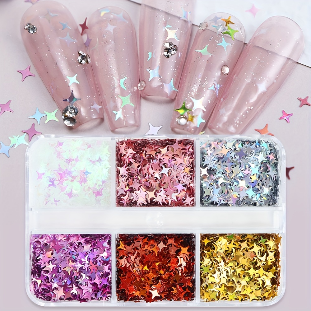 50 Pcs Resin Star Moon Sun Manicure Glitter Gel Polish Nail Art Sequins  Manicure Decorations - Beauty & Health - Temu United Arab Emirates