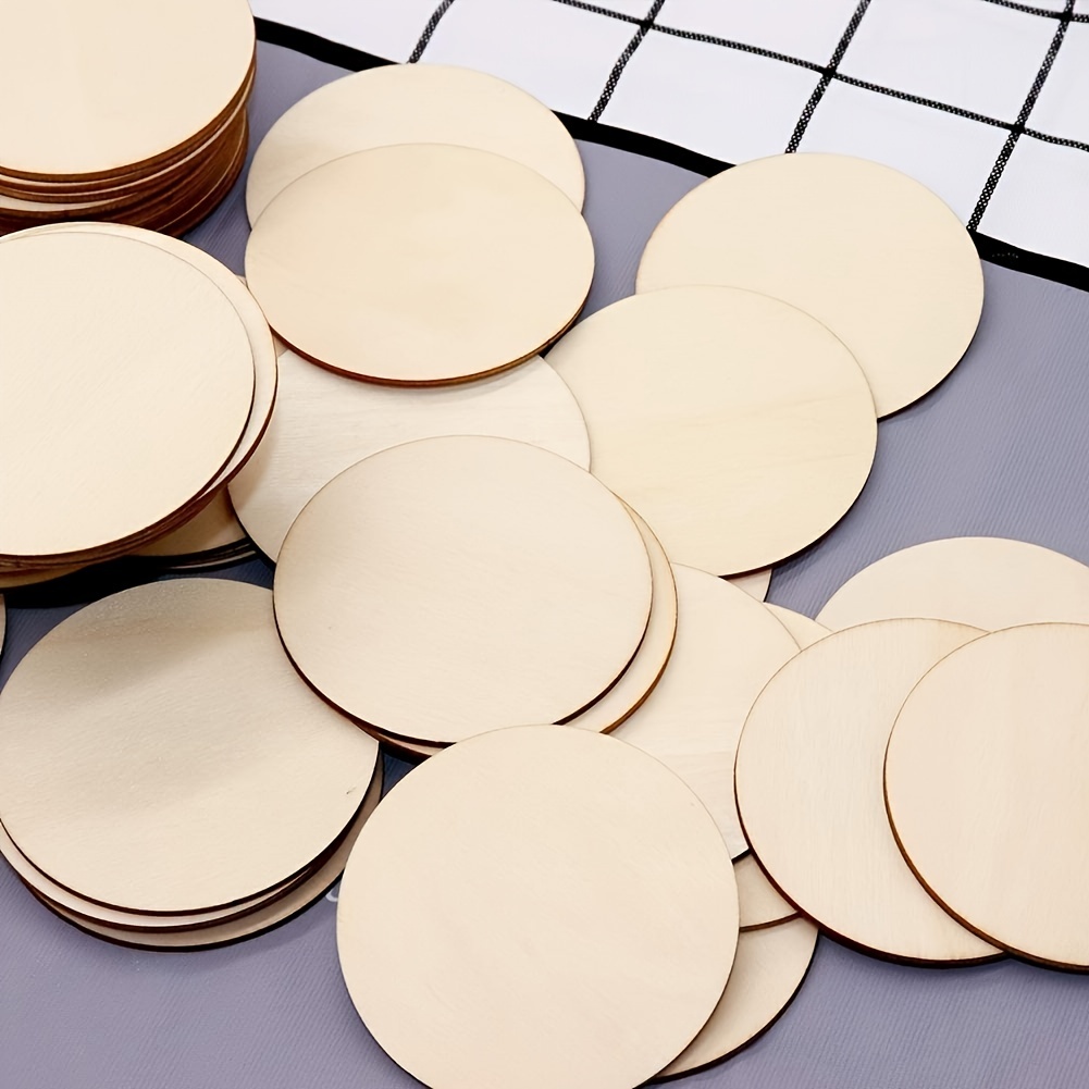 Wood Wooden Circles Wooden Discs For Crafts Circle Wood - Temu
