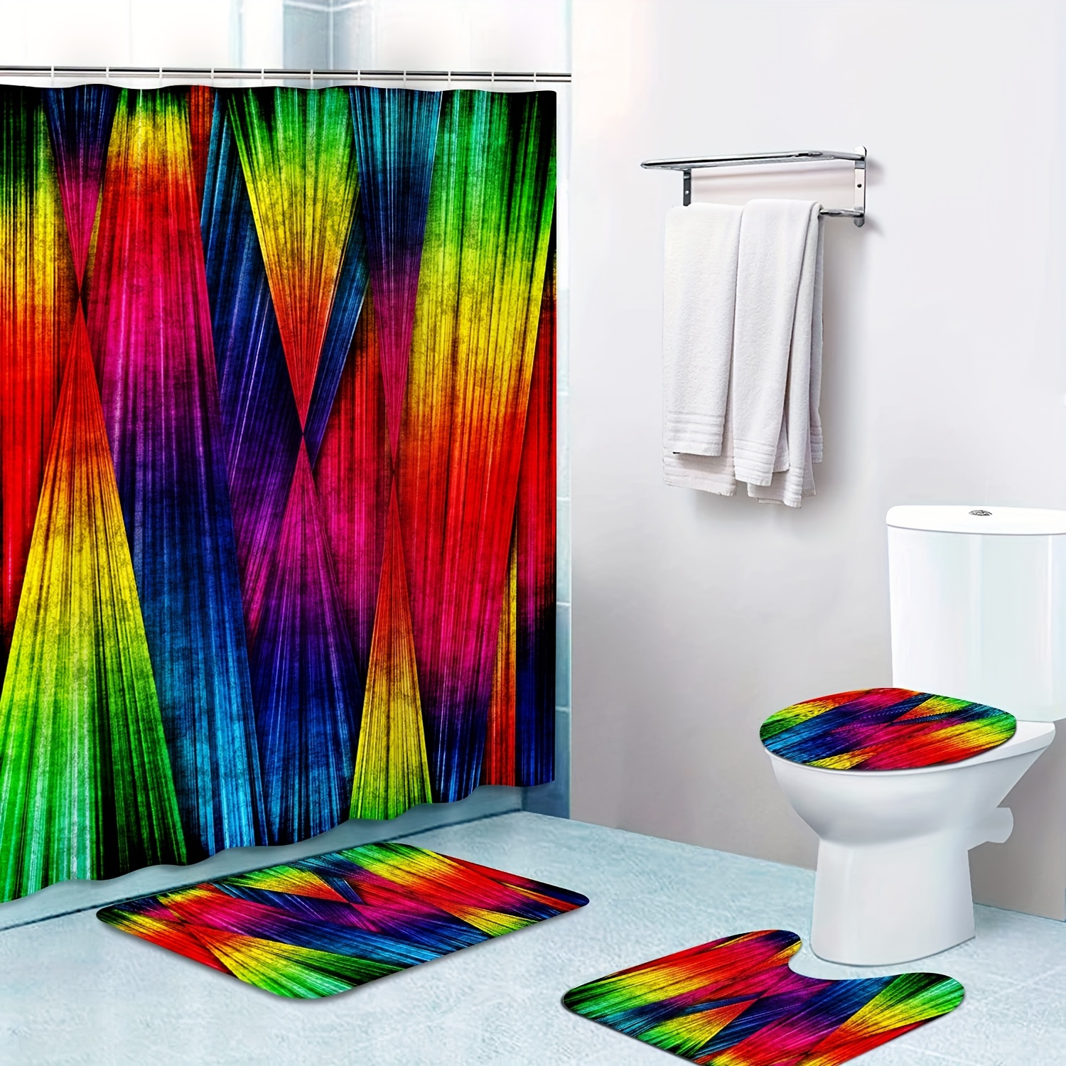 Microfiber Bathroom Mats Set Striped Pattern Non slip - Temu