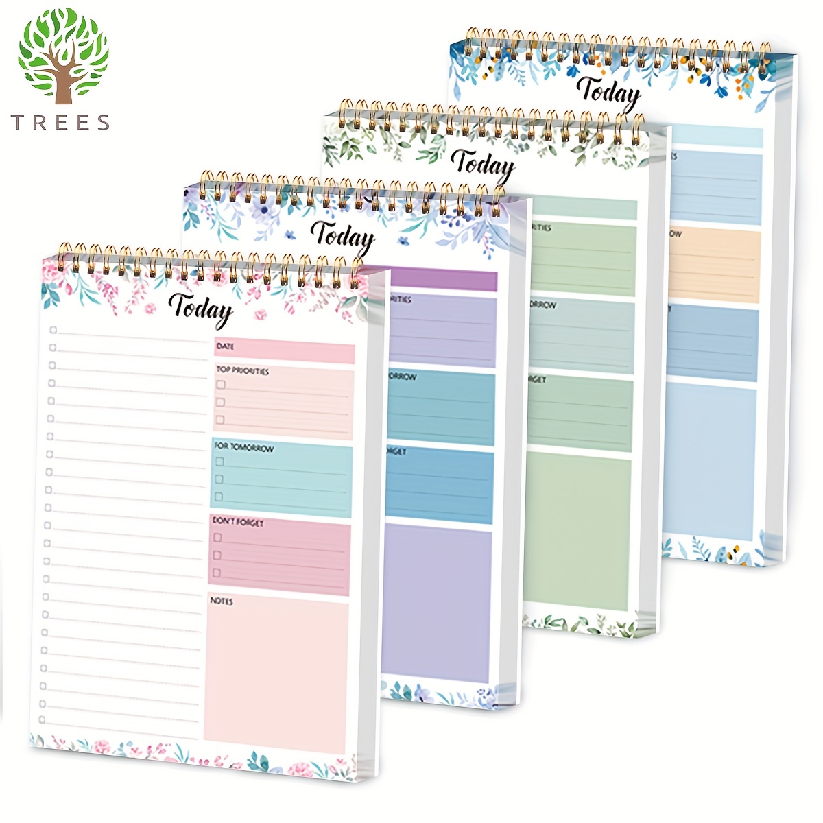 To Do List Notepad: With Multiple Functional Sections - 6.5 x 9.8 60  Sheets - Spiral Daily Planner Notebook - Task CheckList Organizer Agenda  Pad for