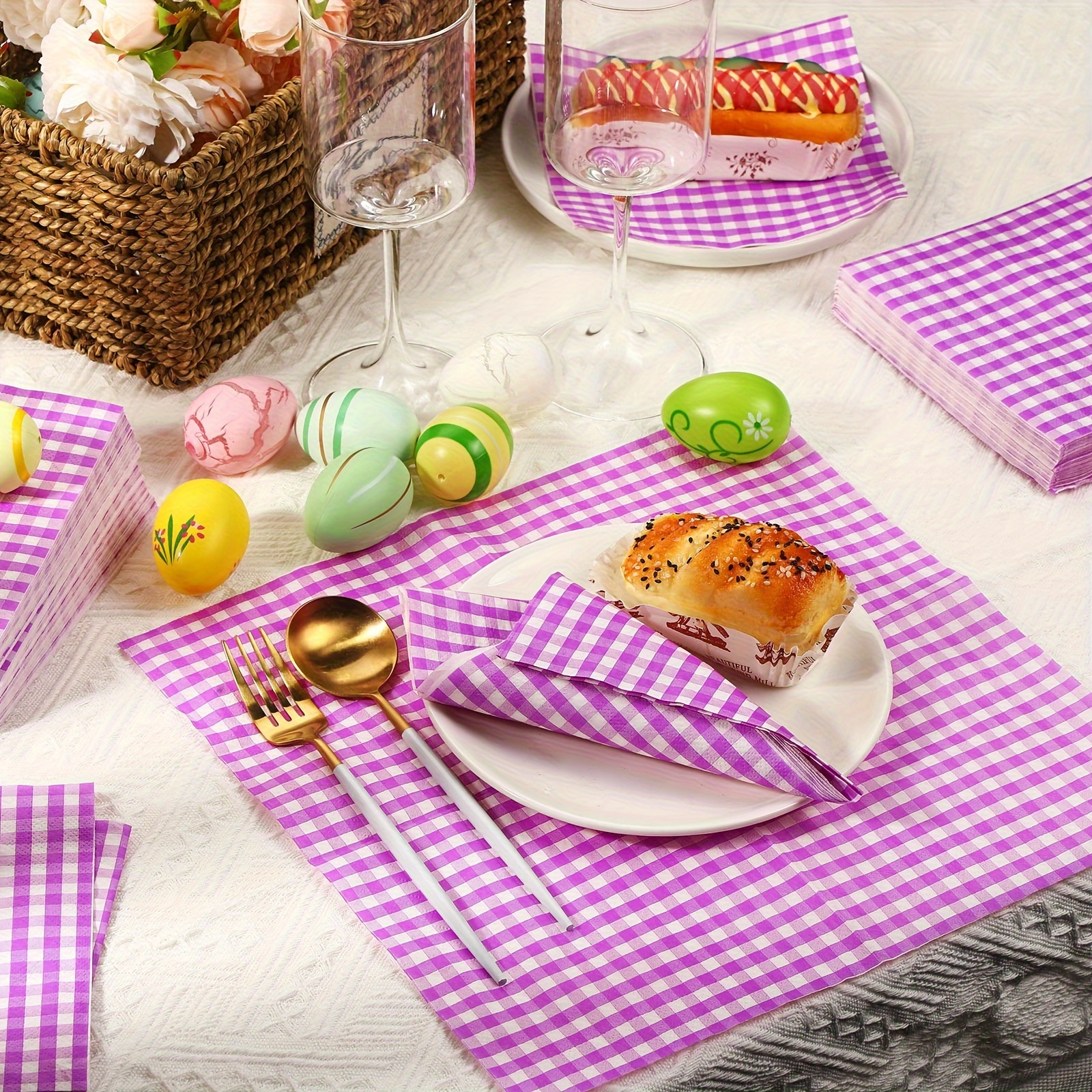 Acquista Tovaglia a quadretti 3 pezzi Panno da picnic in cotone