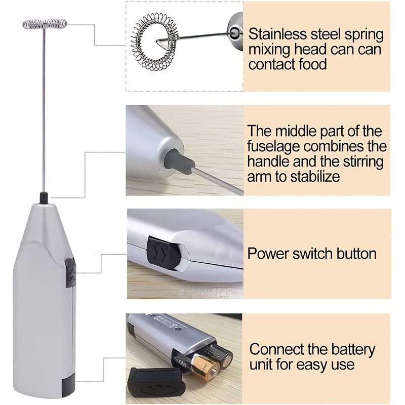 Rechargeable Electric Milk Frother Create Delicious Foam In - Temu