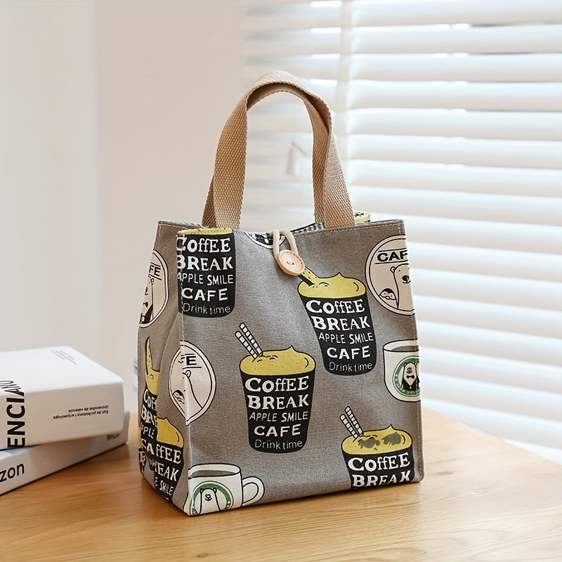 Cartoon Canvas Lunch Bag Butterfly Cat Bento Office Workers Mothers