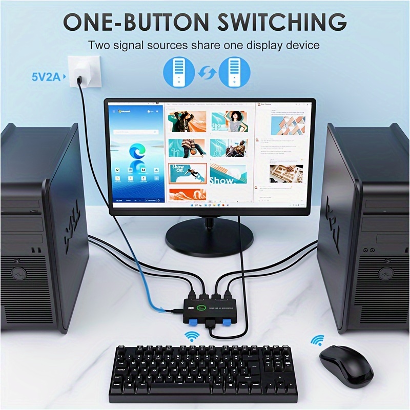 KVM Switch HDMI USB3.0 Switch for 2 Computers Sharing Mouse Keyboard  Printer to One HD Monitor Support 4K@60Hz
