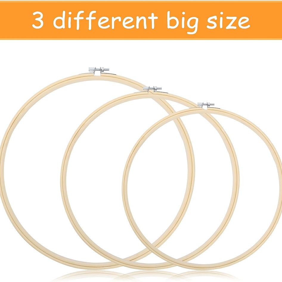 10Pcs 0.98 Inch Embroidery Hoops Bamboo Circle Cross Stitch Hoop