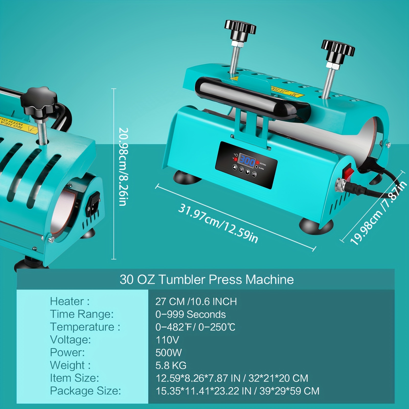 Máquina de prensa de calor de vaso 2 en 1 de 110 V, rosa, 20 onzas, 30  onzas, 40 onzas, prensa de calor para sublimación, vasos rectos y botellas