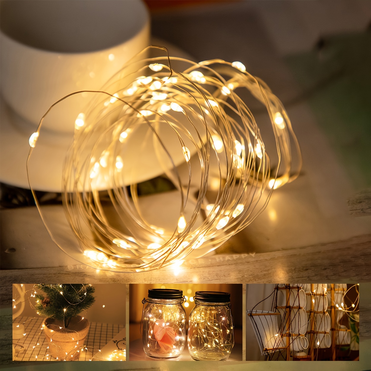 Led Wire Lights (three Colors Available) Home, Holiday, Party, Birthday  Decoration String Lights, Camping Camp Hanging Lights, Camping Tent Hanging  Lights, Yard Landscape Lights (2 Aaa Battery Powered Without Battery) - Temu