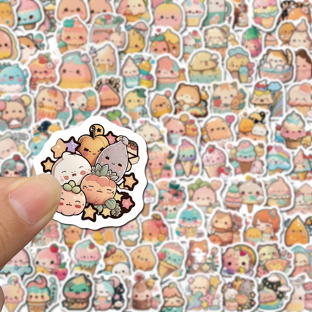 Cute Food Cartoon Ice Cream Stickers Graffiti Personality - Temu