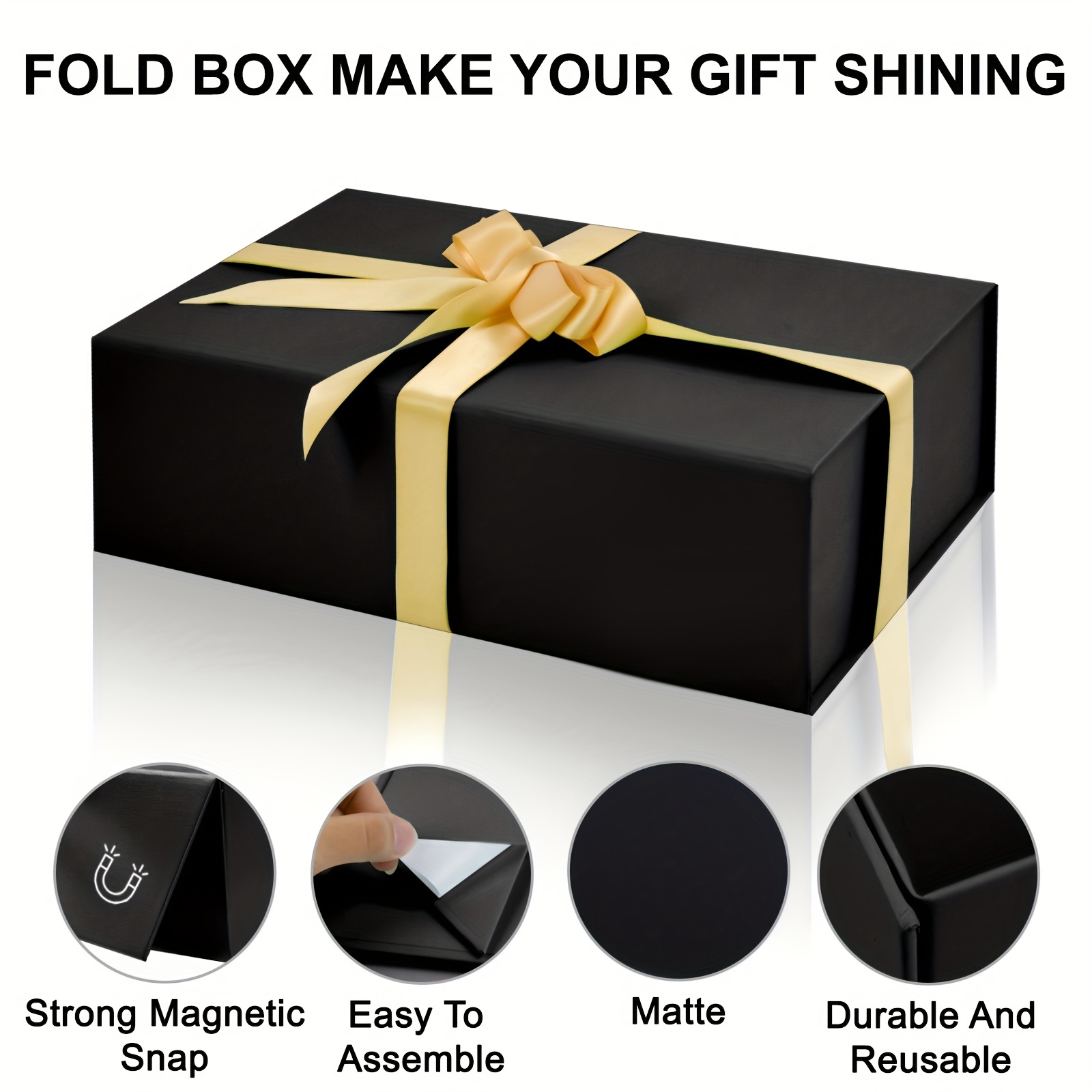 Caja negro de regalo gruesa de cartón - Caja de regalo de cartón